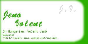 jeno volent business card